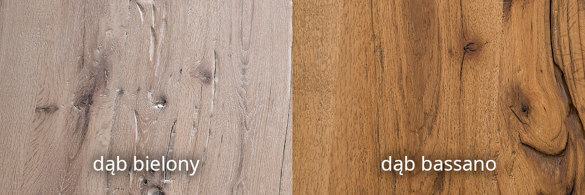 Leeds Stół dębowy bassano / bielony